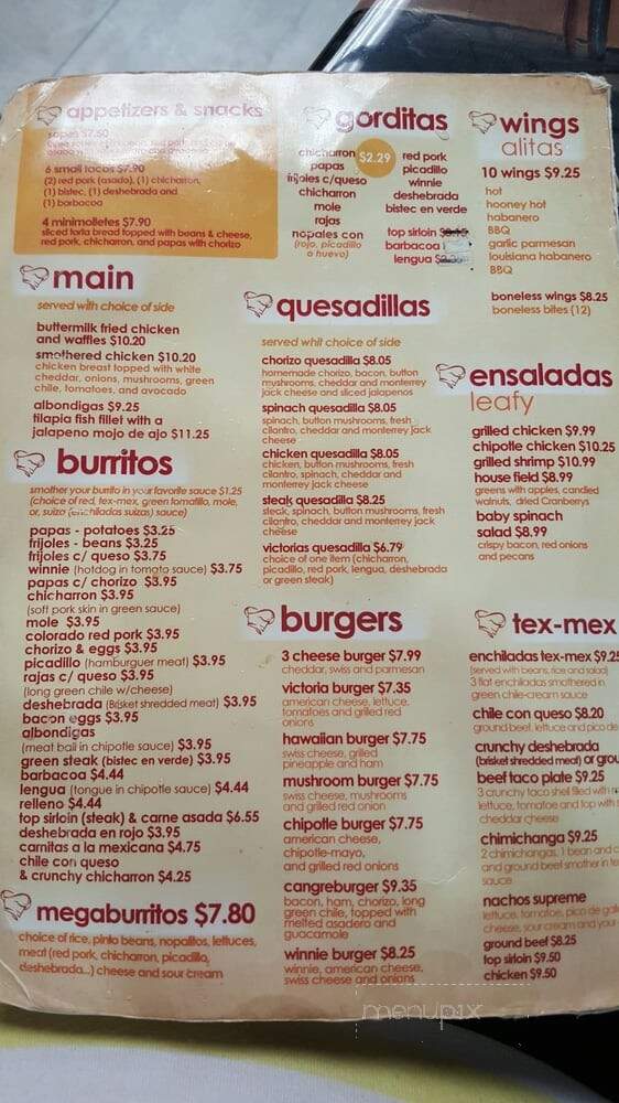 Victoria's - Las Cruces, NM menu_pic