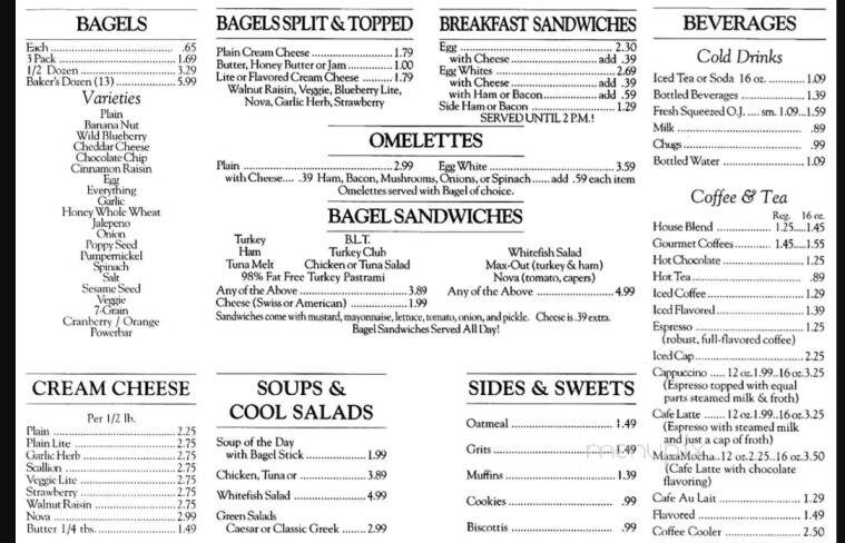 Max's Gourmet Bagels - Stuart, FL menu_pic