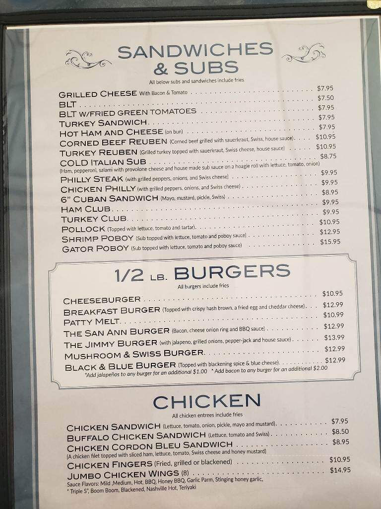 San Ann Restaurant - San Antonio, FL menu_pic