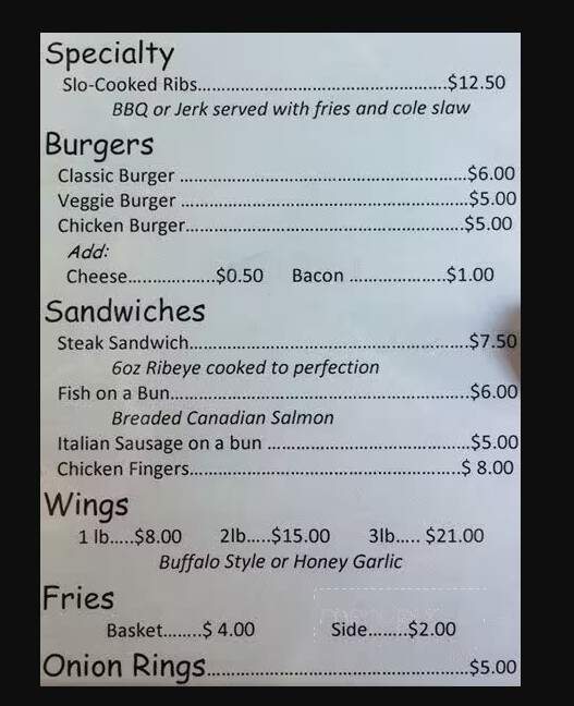 Pro Sports Bar & Restaurant - Brampton, ON menu_pic