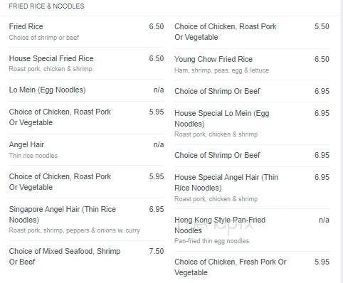 Mings Buffet - East Peoria, IL menu_pic