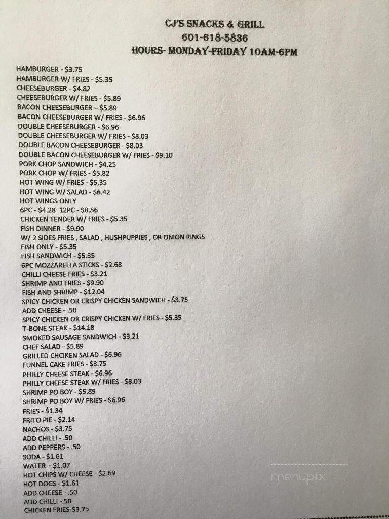 C J's Place - Port Gibson, MS menu_pic