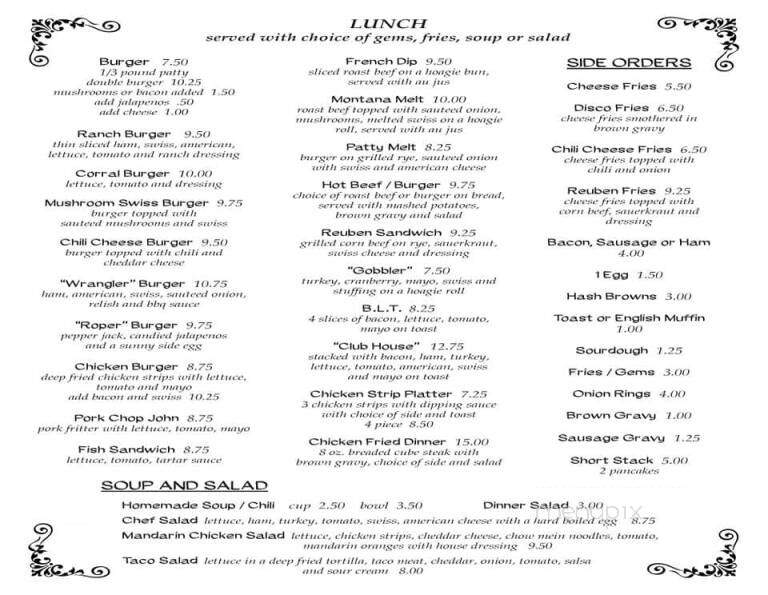Hitchin Post - Malta, MT menu_pic