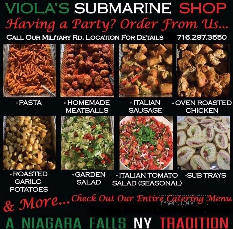 Viola's Submarine House - Niagara Falls, NY menu_pic