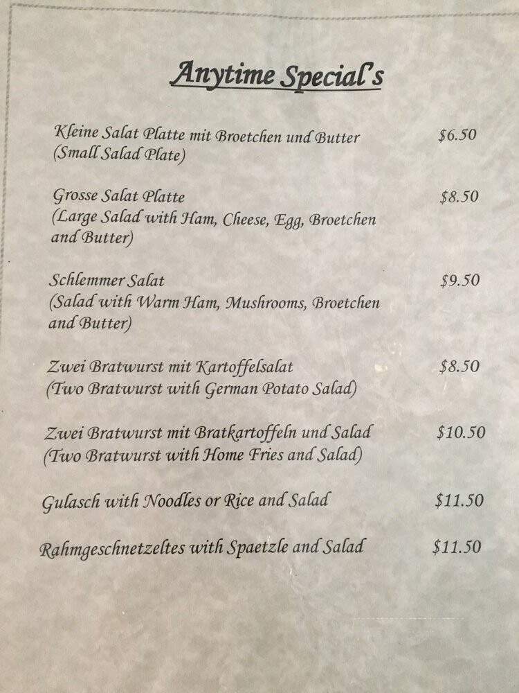 Marita Schlenmerstube - Hope Mills, NC menu_pic