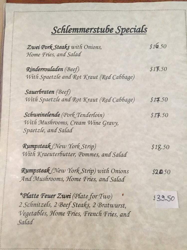 Marita Schlenmerstube - Hope Mills, NC menu_pic
