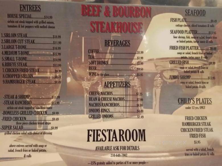 Beef & Bourbon - San Antonio, TX menu_pic
