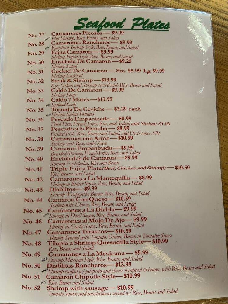 La Costenita Restaurant - Corpus Christi, TX menu_pic