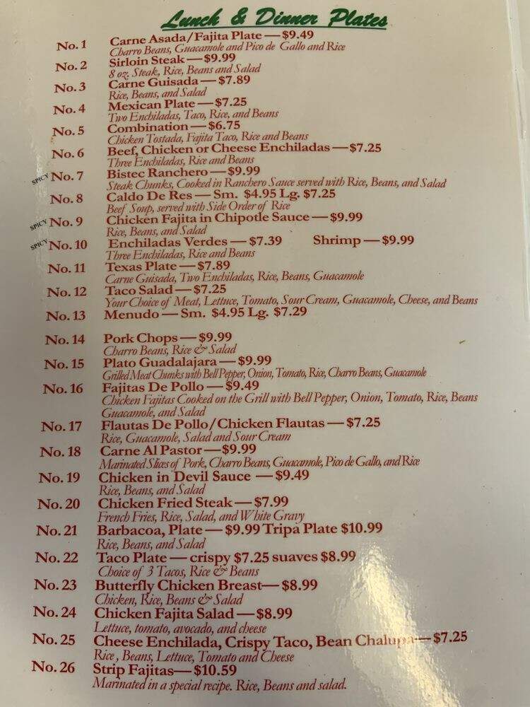La Costenita Restaurant - Corpus Christi, TX menu_pic
