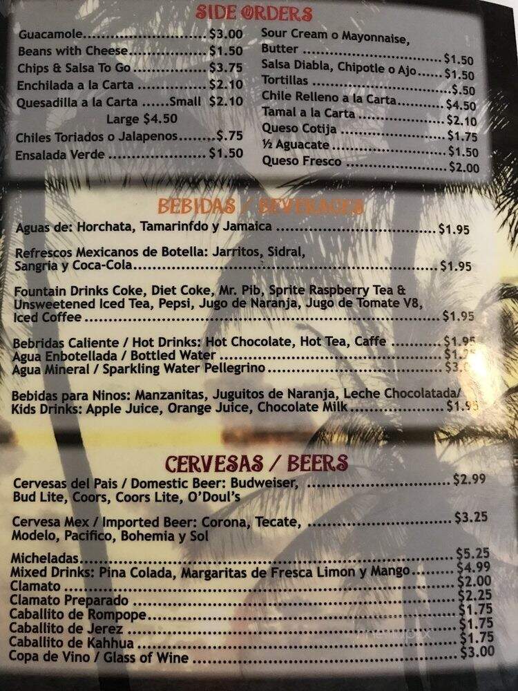 La Langosta Restaurant - Dinuba, CA menu_pic
