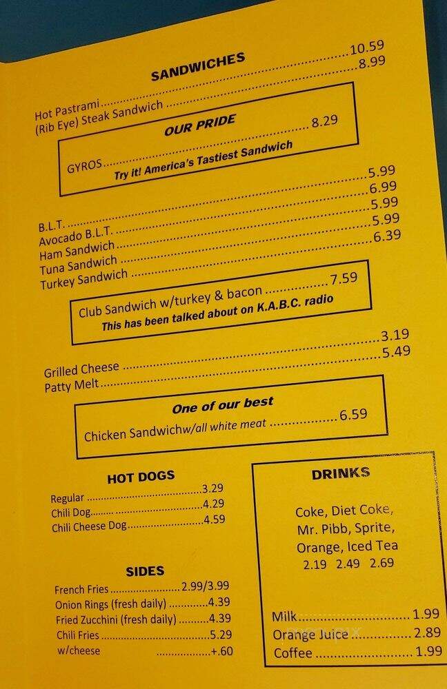 Tip Top Hamburger - Arleta, CA menu_pic
