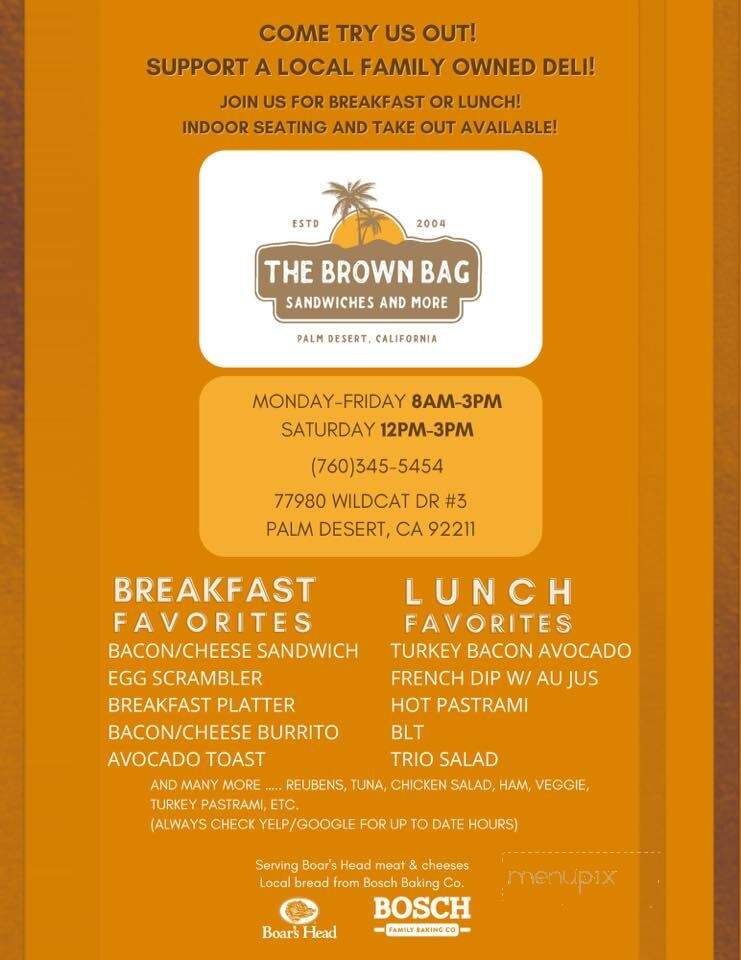 Brown Bag A Sandwich Shoppe - Palm Desert, CA
