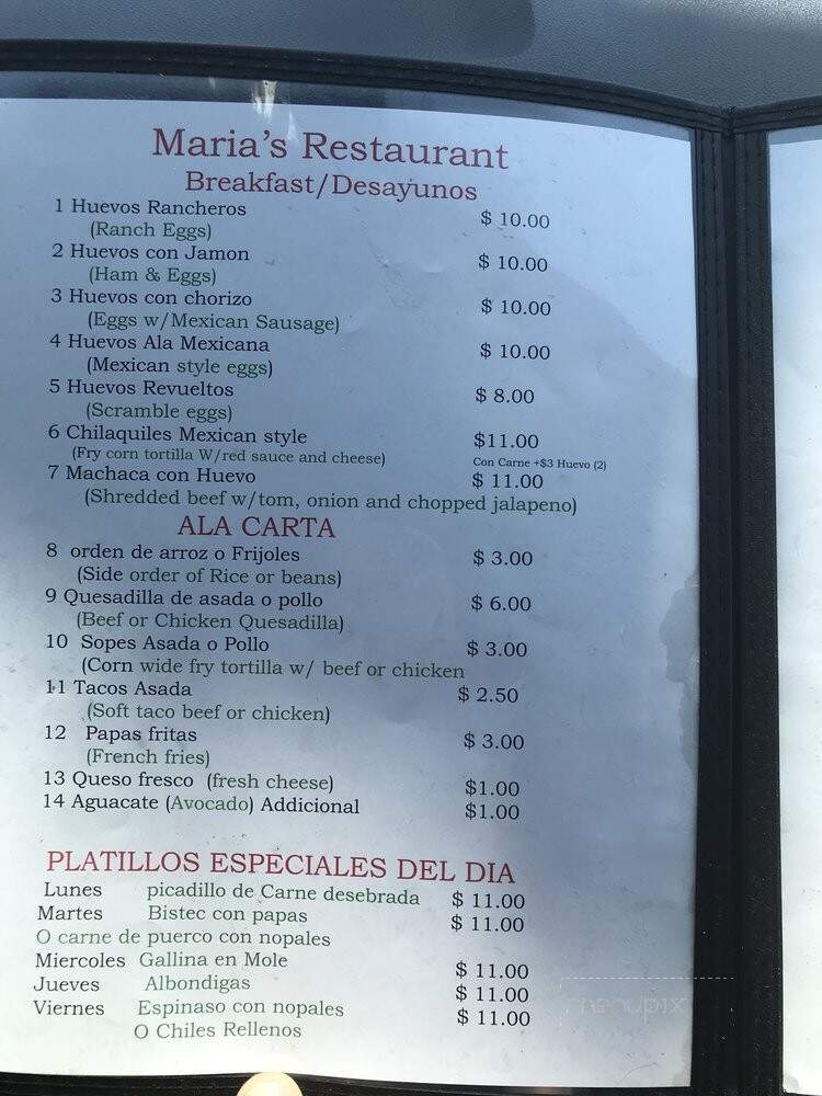 Restaurante Maria - Pacoima, CA menu_pic