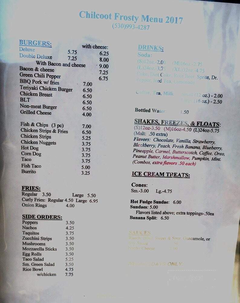 Chilcoot Frosty - Chilcoot, CA menu_pic