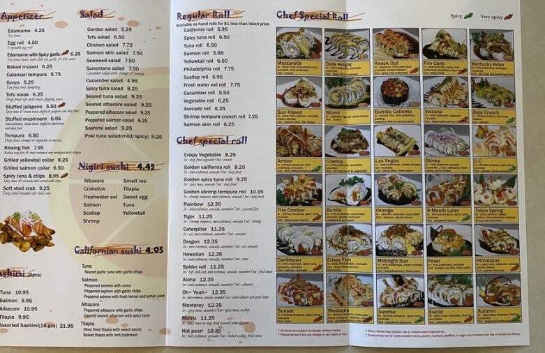 Orange Roll & Sushi - Cypress, CA menu_pic