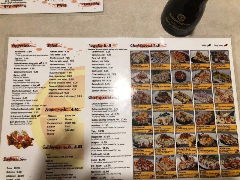 Orange Roll & Sushi - Cypress, CA menu_pic