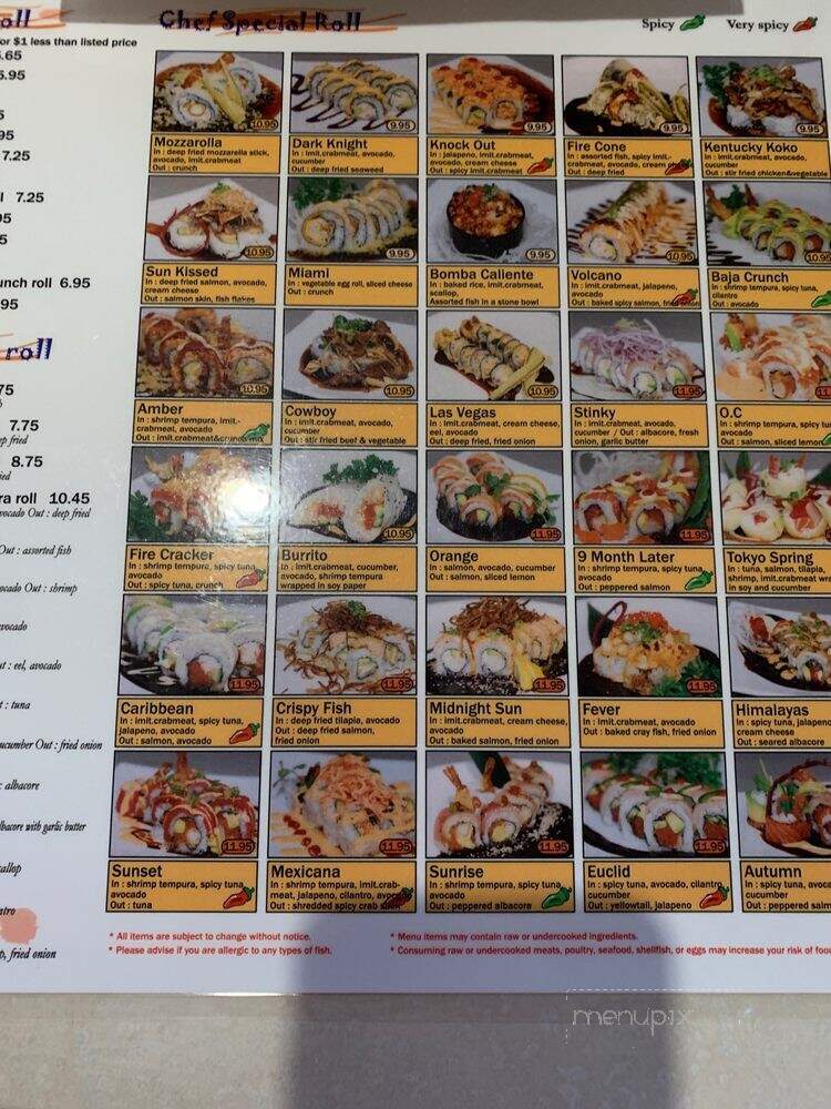 Orange Roll & Sushi - Cypress, CA menu_pic