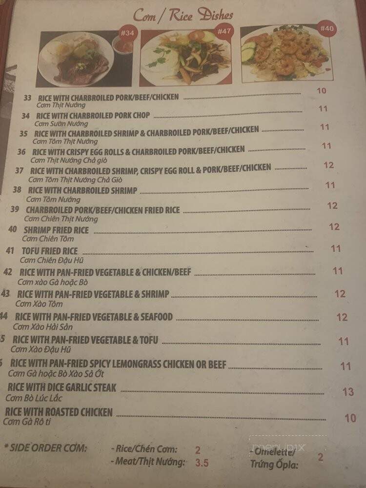 Pho Gia Long - Orange, CA menu_pic