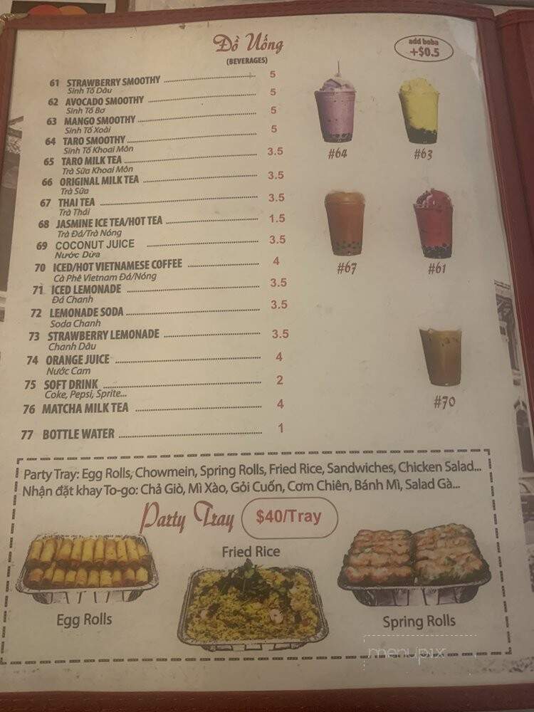 Pho Gia Long - Orange, CA menu_pic