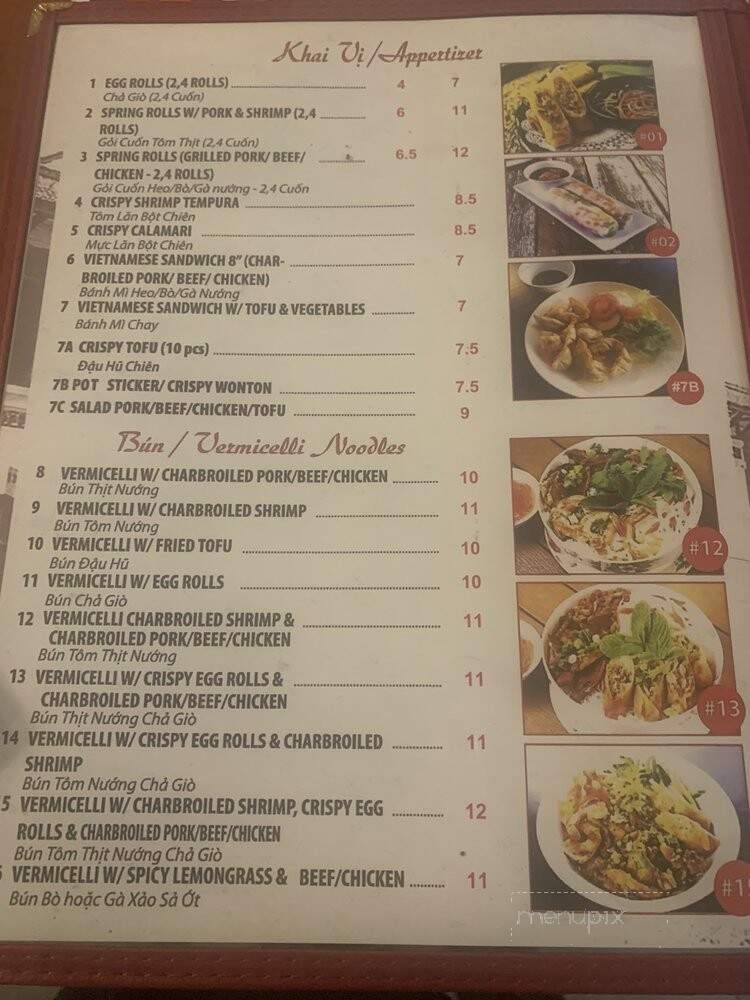 Pho Gia Long - Orange, CA menu_pic
