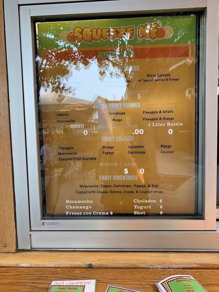 Squeeze Me Juice Bar - San Fernando, CA menu_pic