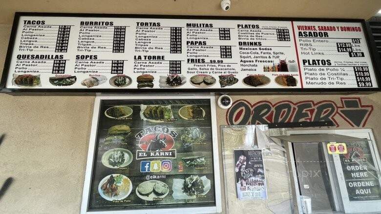 Tacos El Karni - Bakersfield, CA menu_pic