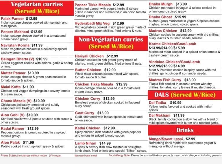 Curry Kitchen - Winter Garden, FL menu_pic
