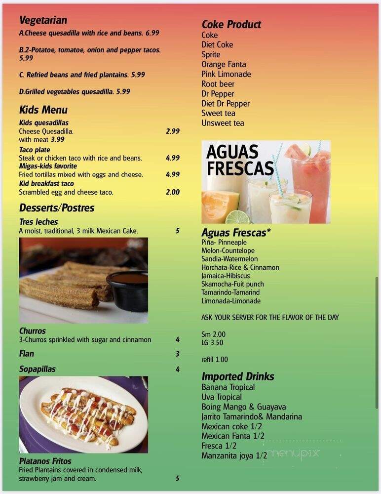 Mi Casa Latin Restaurant - Ruston, LA menu_pic