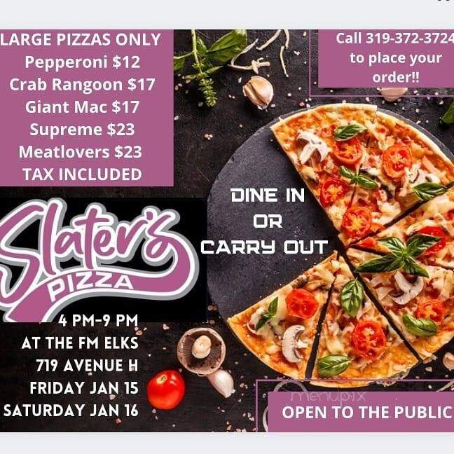 Slater's - Fort Madison, IA menu_pic