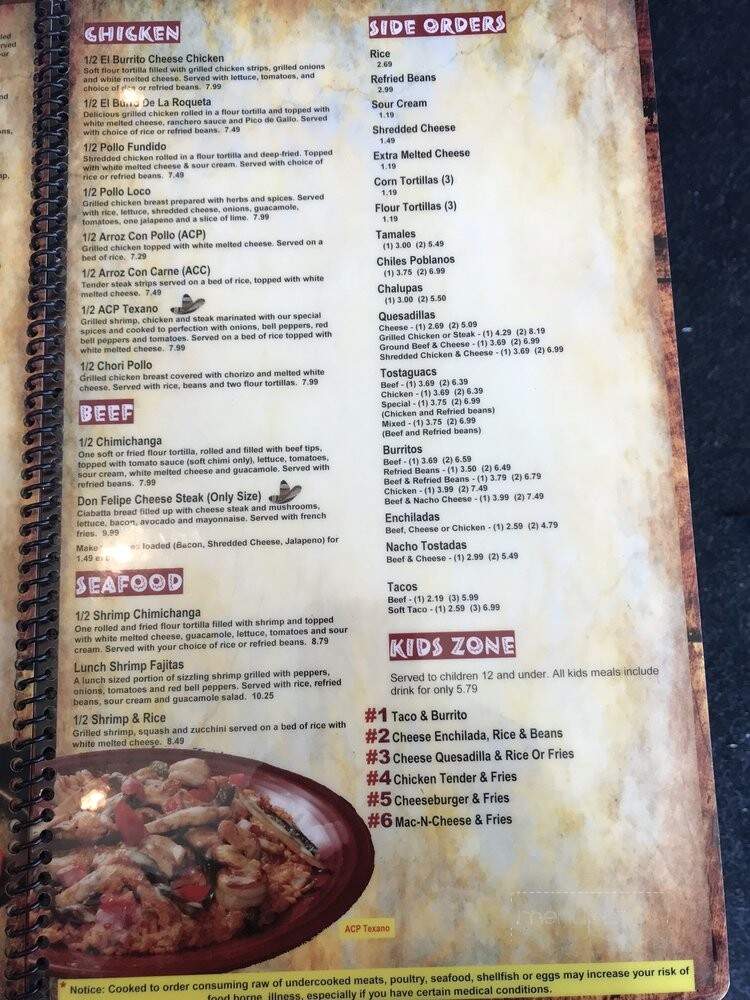 El Burrito - Fayetteville, NC menu_pic