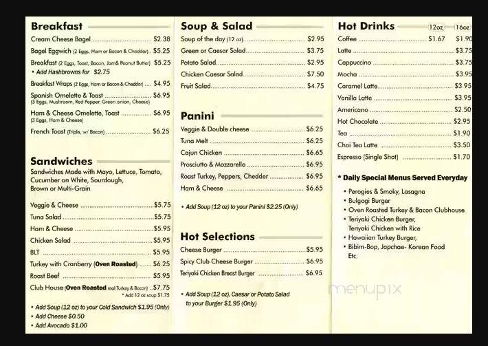 Sugar Cube Cafe - Maple Ridge, BC menu_pic