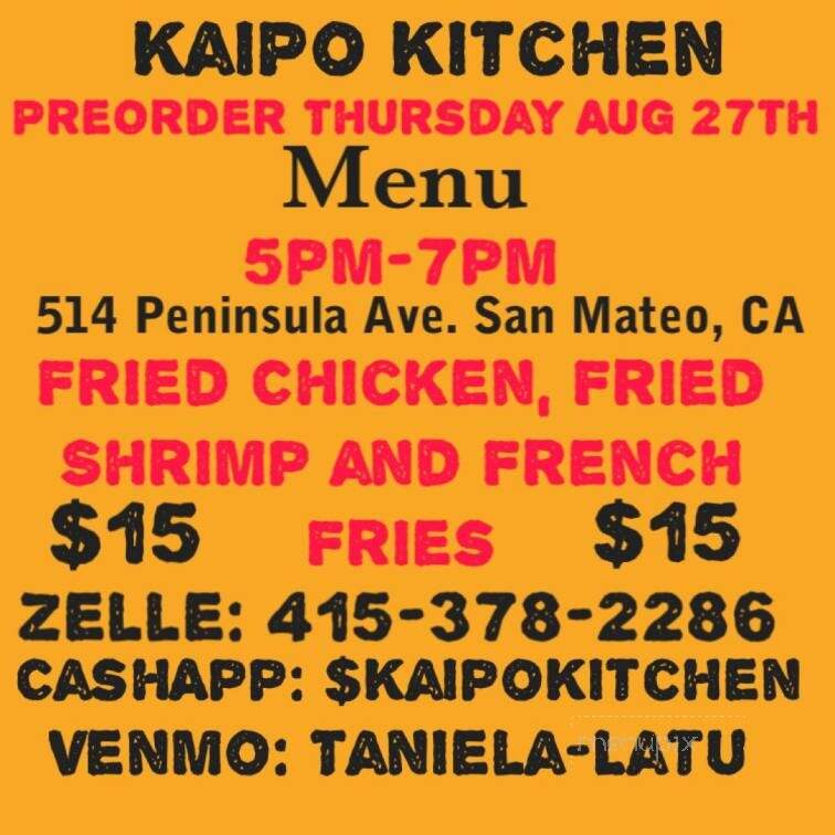 Kaipo Kitchen - South San Francisco, CA