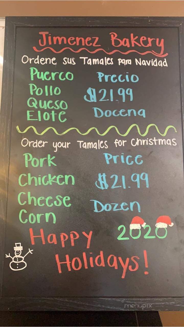 Jimenez Mexican Bakery - Redlands, CA menu_pic