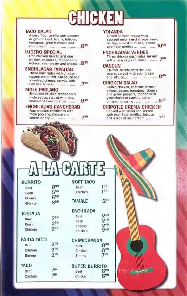 Lucero's Mexican Restaurant - Ottawa, OH menu_pic