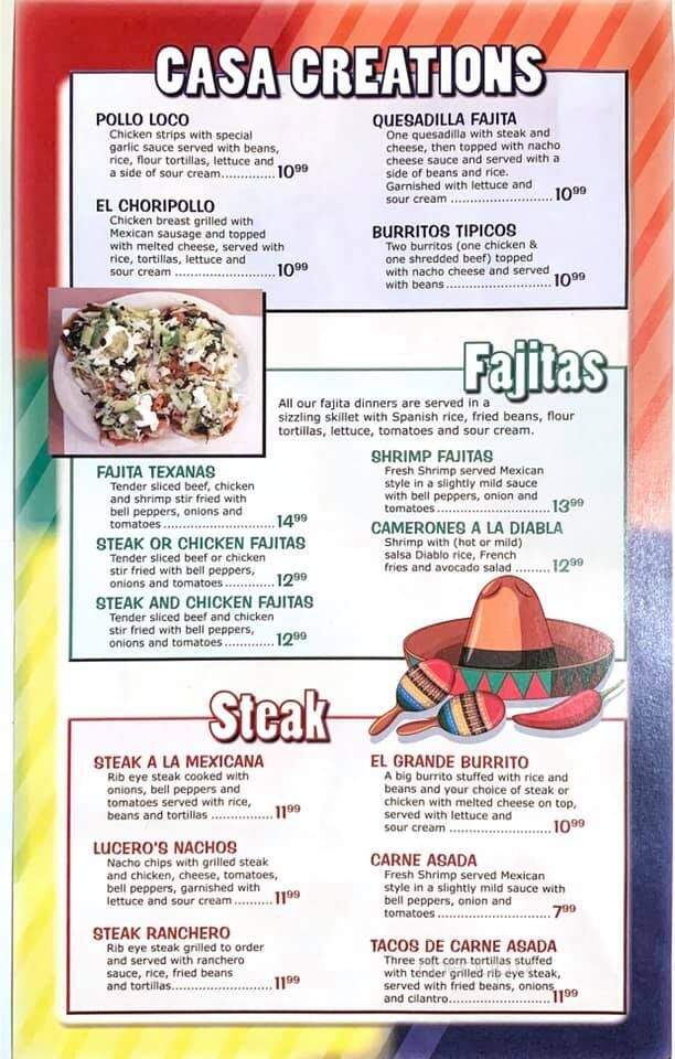 Lucero's Mexican Restaurant - Ottawa, OH menu_pic