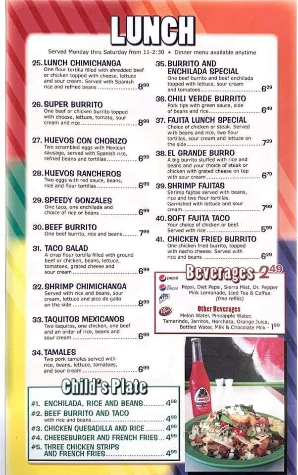 Lucero's Mexican Restaurant - Ottawa, OH menu_pic