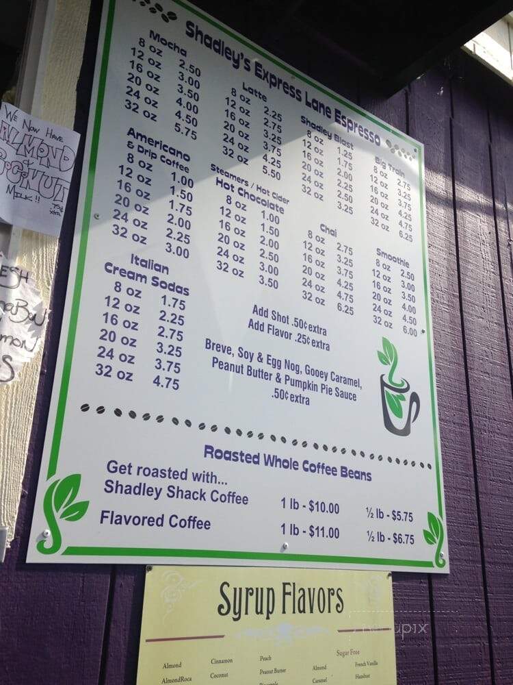 Express Lane Espresso - Scappoose, OR menu_pic
