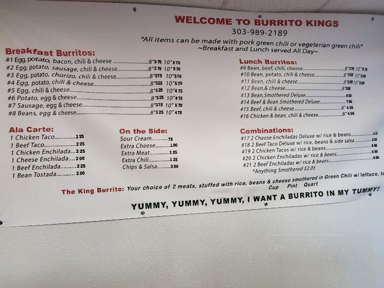 Burrito King - Lakewood, CO menu_pic