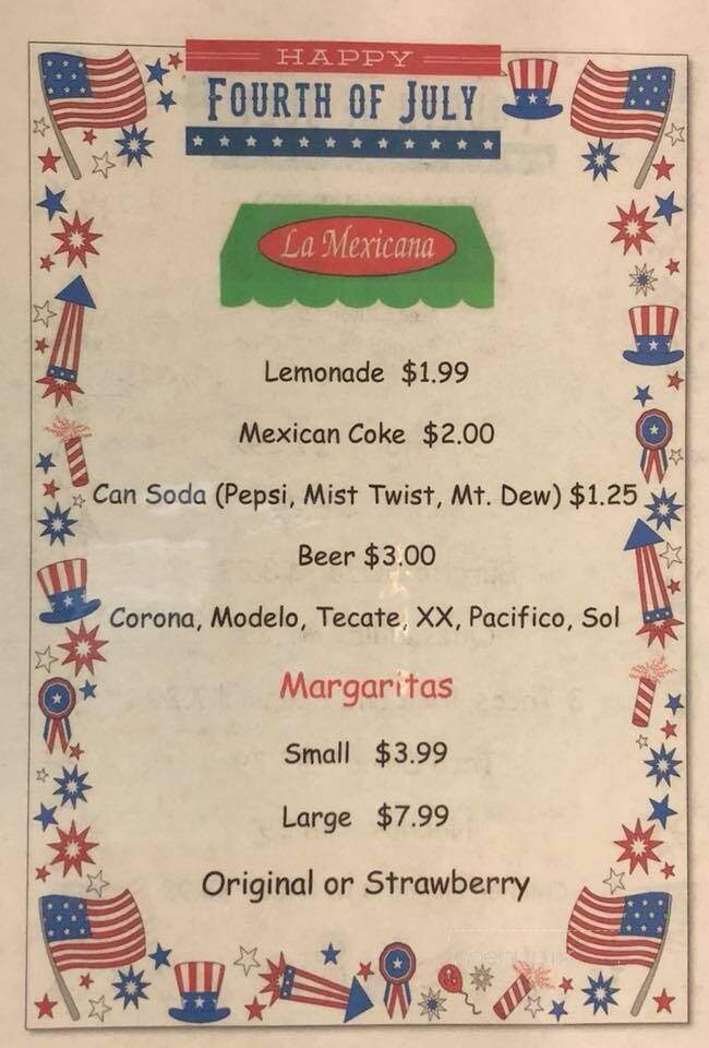 La Mexicana - Colonial Beach, VA menu_pic