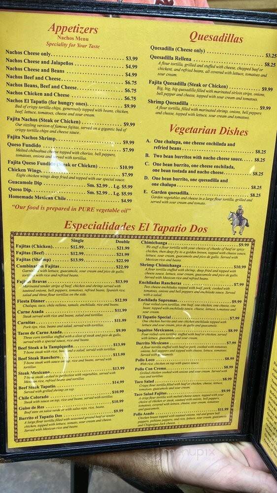 El Tapatio Dos - Westlake, LA menu_pic