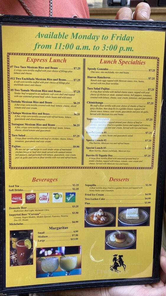 El Tapatio Dos - Westlake, LA menu_pic