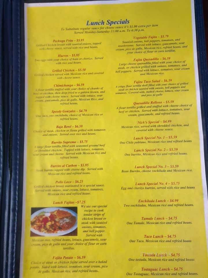 Guadalajara Resturant - Paducah, KY menu_pic