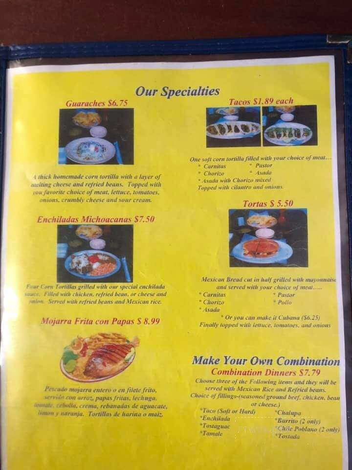 Guadalajara Resturant - Paducah, KY menu_pic