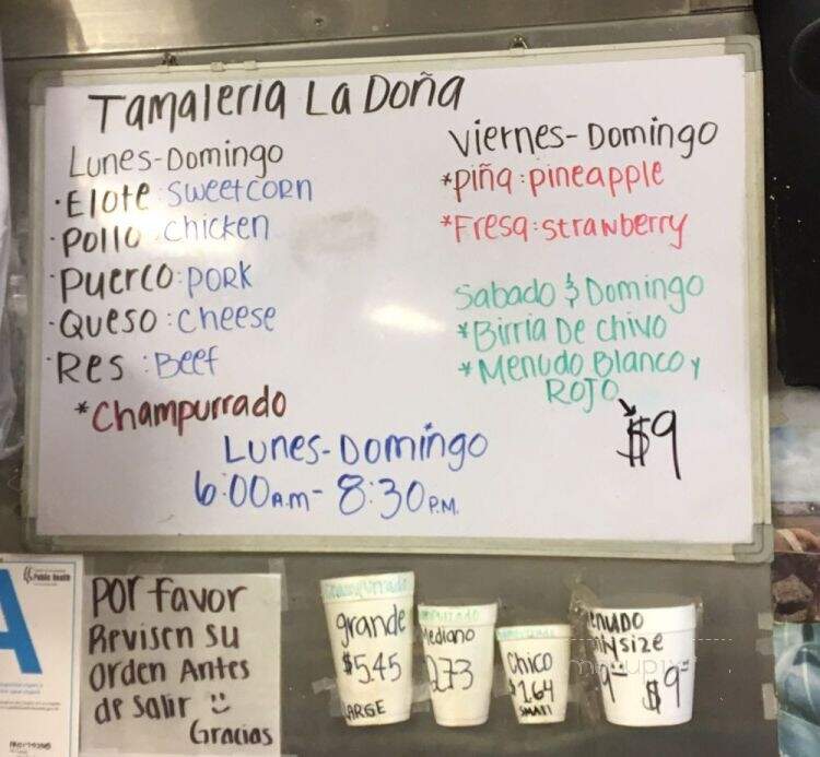 La Dona Tamaleria - Compton, CA menu_pic