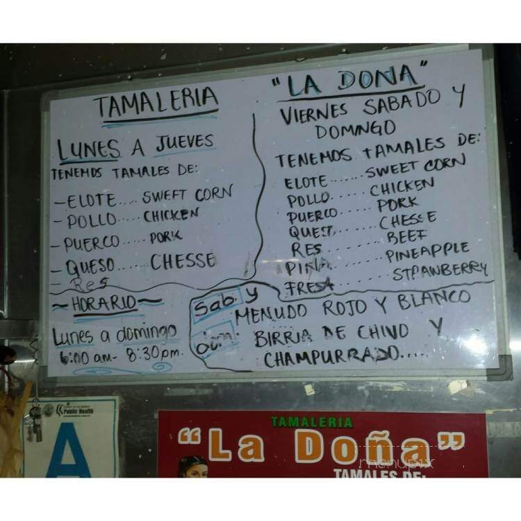 La Dona Tamaleria - Compton, CA menu_pic