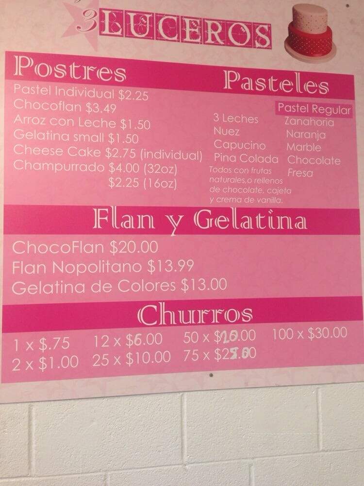 Pasteleria Tres Luceros - Downey, CA menu_pic