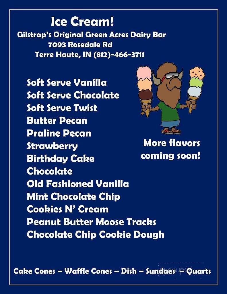 Green Acres Dairy Bar - Terre Haute, IN menu_pic