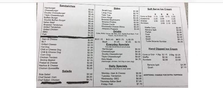 Green Acres Dairy Bar - Terre Haute, IN menu_pic