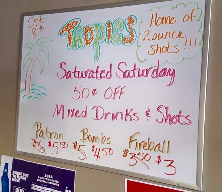 Tropics Lounge - Wichita, KS menu_pic