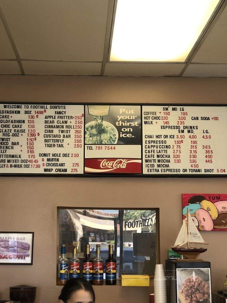 Foothills Donuts - Roseville, CA menu_pic